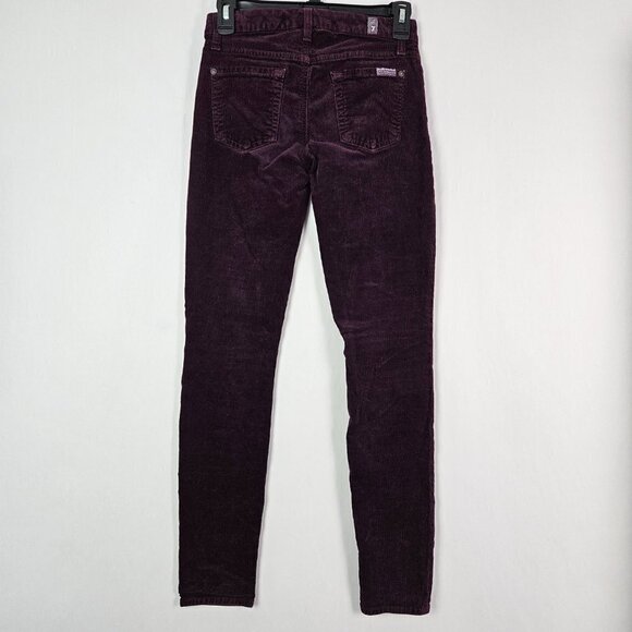 7 For All Mankind The Skinny Eggplant Purple Corduroy Stretch Jean 25 - Picture 5 of 12